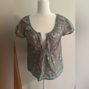 EDDIE BAUER Floral Design Women's Top